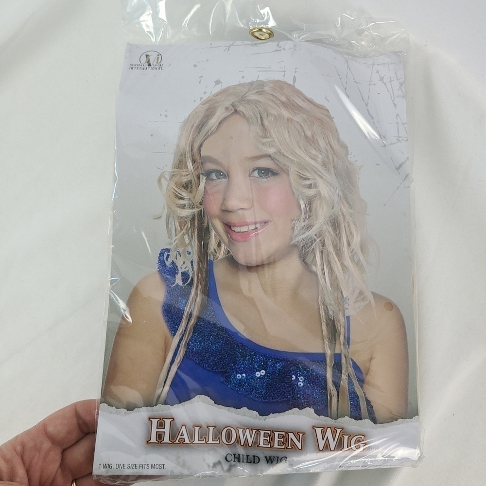 NEW Halloween Child LONG/SHORT CURLY Costume WIG OS Blonde